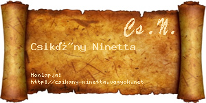 Csikány Ninetta névjegykártya